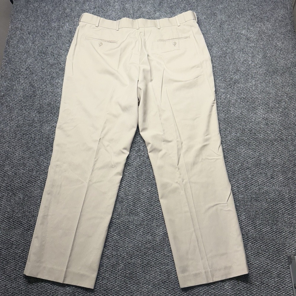 Stafford Travel Pants Mens Classic Fit Beige Brown Khaki Lightweight Chino 42x30